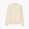 LC Cable Knit Carded Wool Crew Neck Sweater